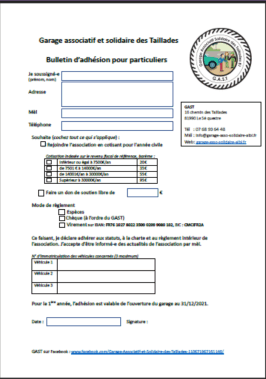 Formulaire PDF d'inscription